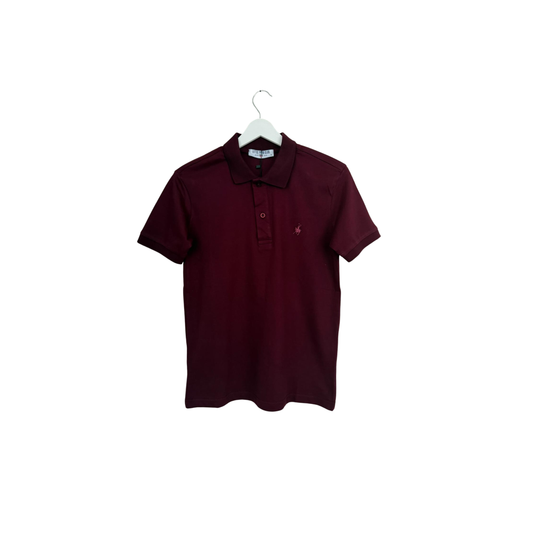 Erkek Bordo Polo Yaka Basic T-shirt