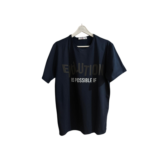 Erkek Lacivert Baskılı Basic T-shirt